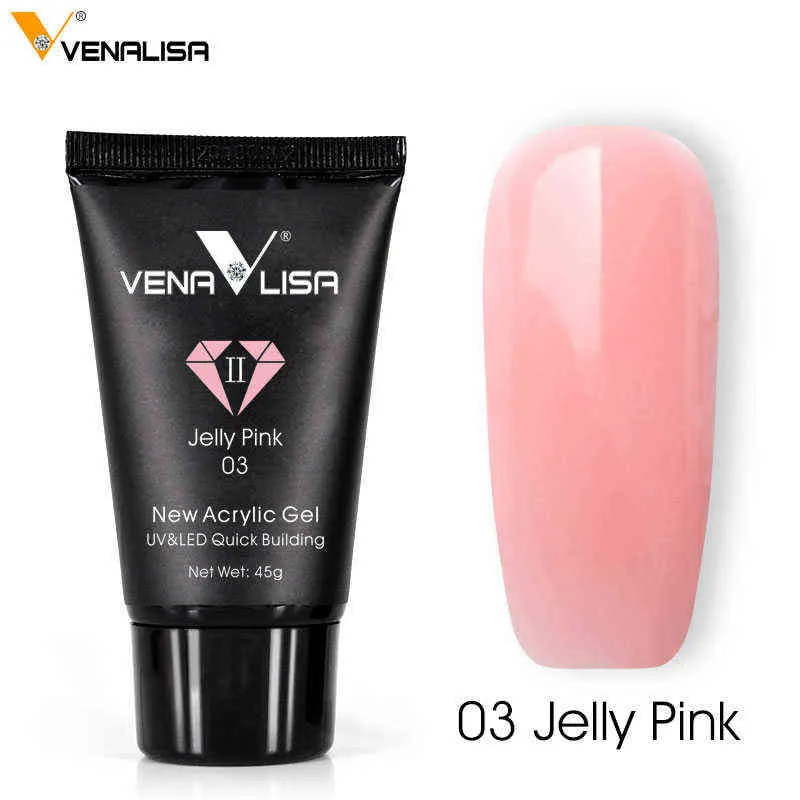 NXY Gel unghie acrilico 45g Gelatina trasparente Colore rosa Poli manicure Estensione semipermanente Soak Off Led Uv French 0328