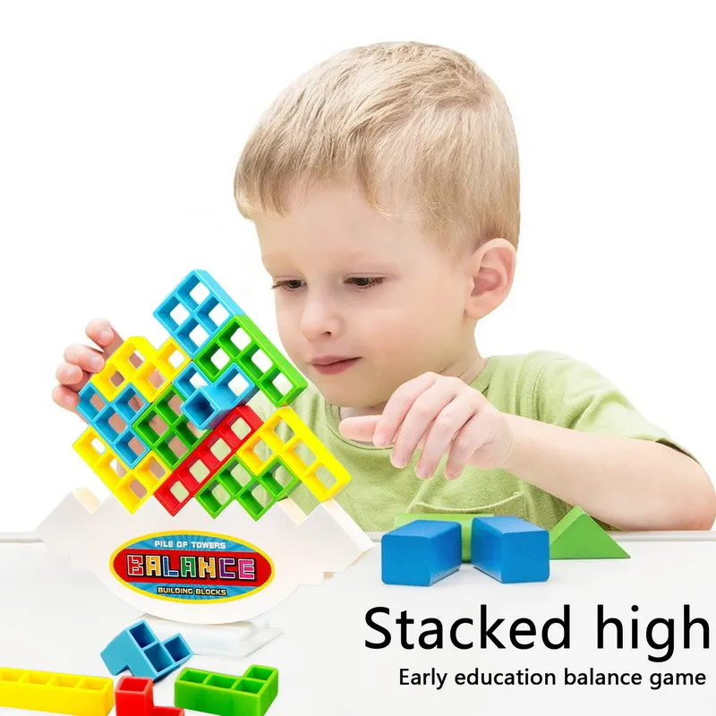 Brettspiele für Kinder und Erwachsene Tetra Tower Balance Stacking  Spielzeug Bausteine