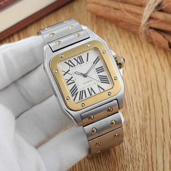 Męskie zegarek wysokie qulaity Kobiety automatyczny ruch mechaniczny zegarki złoto zegarki Tserials Orologio RelOJ Fashion Square Watche Watchs Wristwatch Montre de de
