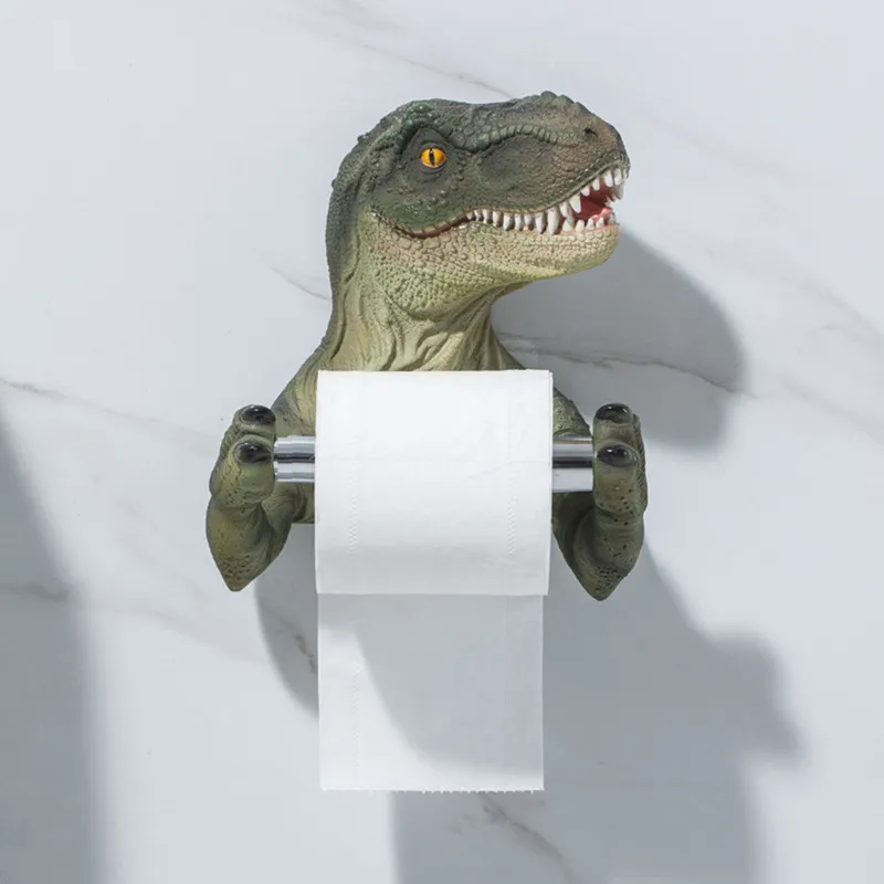 Creatieve dinosaurus badkameropslag toiletpapier houders rek roll vat punching tissue box 220611