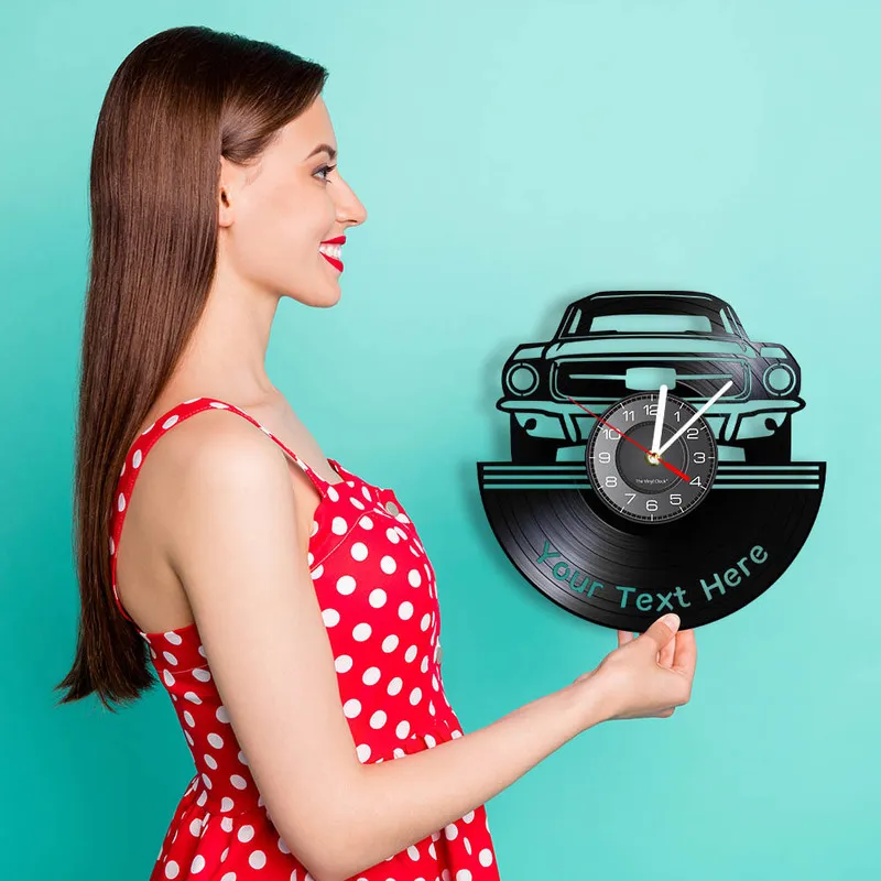 Auto Service Art Garage Nome personalizado Número no seu relógio de parede personalizado feito de disco de vinil 220615