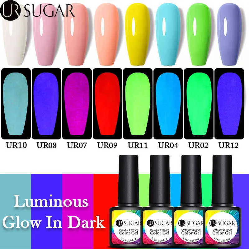 Nail Gel Toy 7 5ml Smalto luminoso Glow in Dark Fluorescent Neon Soak Off Varnish All for Manicure Art Design 0328