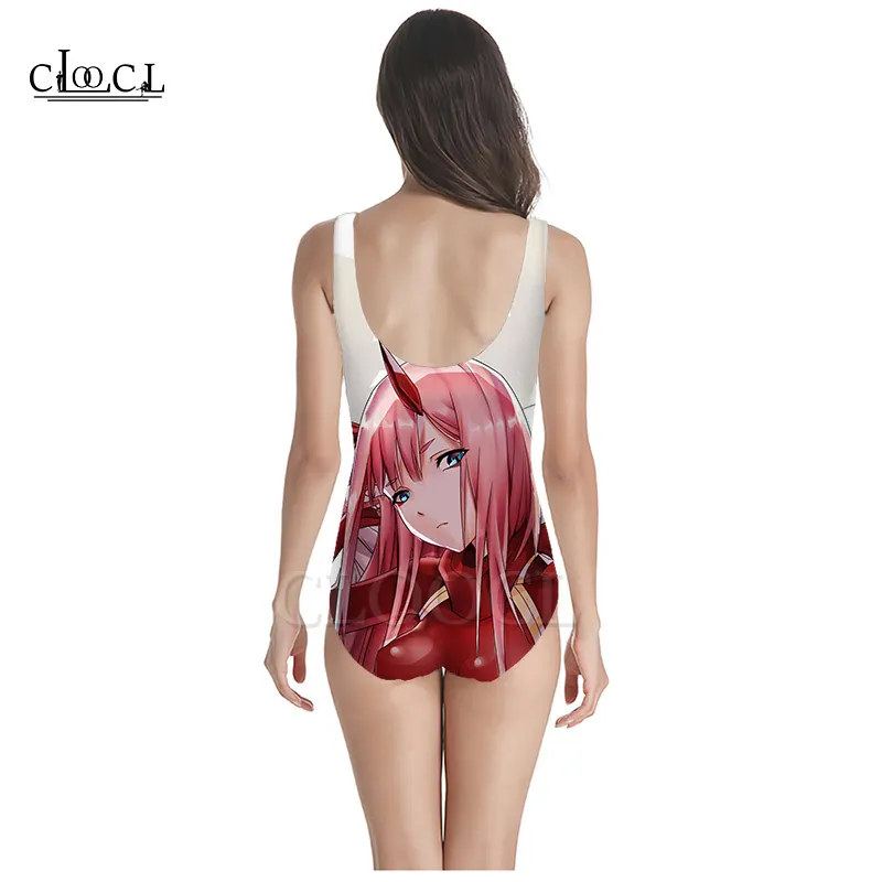 Anime Darling In The Franxx Zero Two 3D Print Girls Onepiece Swimsuit Swimming Bathing Suit Sleeveless Slim Sexy 220617