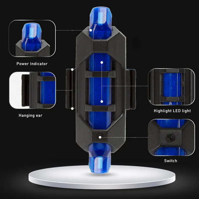Fahrrad Fahrrad Rücklicht USB Aufladbare Sicherheit Warnung Licht Wasserdichte LED Fahrrad Licht Mountainbike Rücklicht Rücklicht