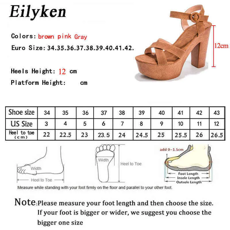 Sandals Eilyken New Arrival Roma Platform Women Casual Peep Toe Wooden Thick High Heels Fashion Ladies Shoes 220317