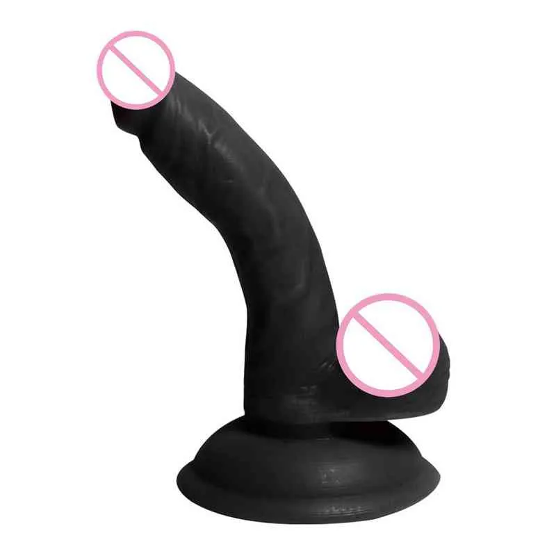 NXY Dildos Sug Curved Penis med äggklitoris Stimuleringsmassage Män och kvinnor använder onani anus för att plugga små 0316