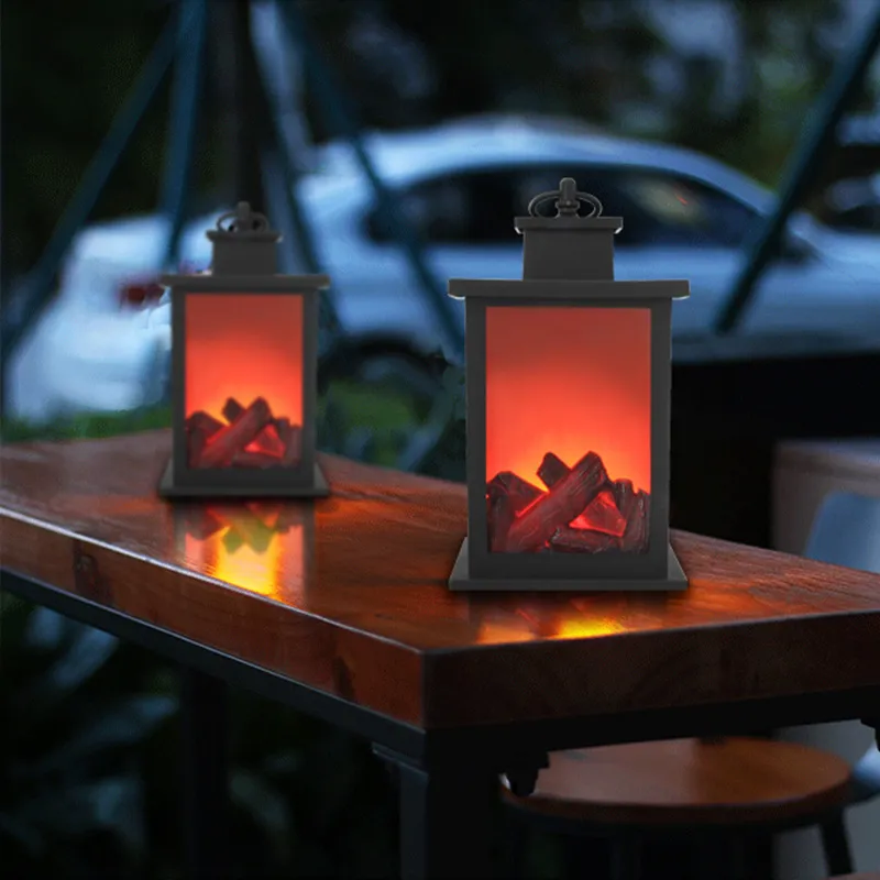 Simulación de Halloween Chimenea Lámpara de llamas de llamas para la mesa de decoración de bronceado Patio de la sala de estar 220804
