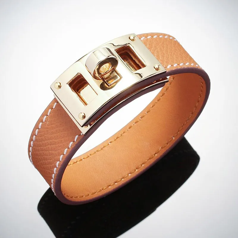 Marque populaire de haute qualité Bracelet en cuir authentique pour femmes344g
