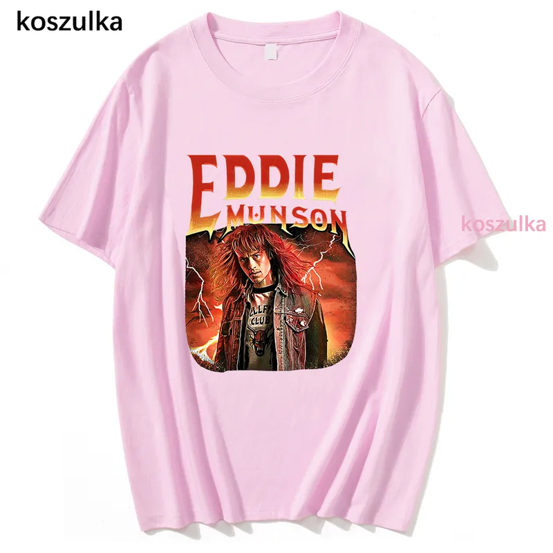 Stranger Things 4 Eddie Munson T Camisetas Camas de algodão Mulheres tshirts Men Sorto Vintage Summer Tshirt Harajuku Tops 220706