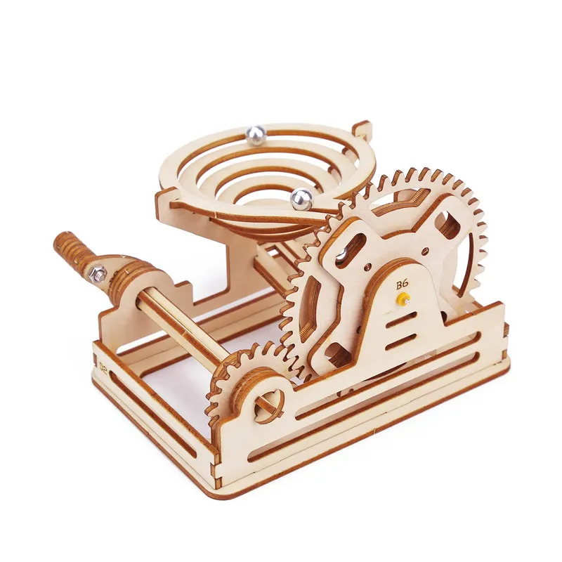 Wooden Marble Run 3D Puzzle Educational Toy Mechanical Kit Maze Ball Building Coaster Game For Children Teen Birthday Gifts 220715