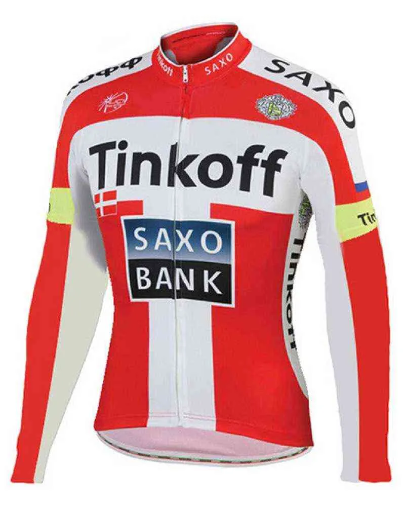 2021 New Tinkoff Cycling Jersey Long Sleeve Ropa Ciclismo 팀 가을 자전거 의류 자전거 셔츠 MAILLOT MTB 옷 JACKE H22042299YY