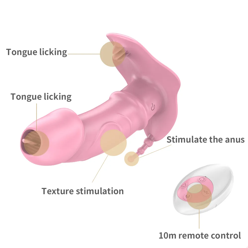Tong Likken Zuigen Vibrator Opladen Afstandsbediening Verwarming Draagbare dildo Vrouwelijke anale clitorisstimulator
