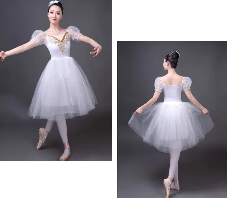 Jupe de danse professionnelle Ballet Tutus Swan Lake Performance Costume adulte manches bouffantes 220808