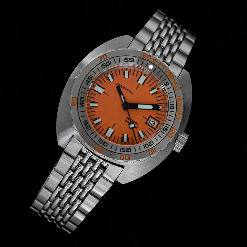 Top Brand Orologio da sub da uomo SUB300T Meccanico automatico Vetro zaffiro Luminoso Data 200m Turno Bracciale Seestern Orologio da polso Retro 220407