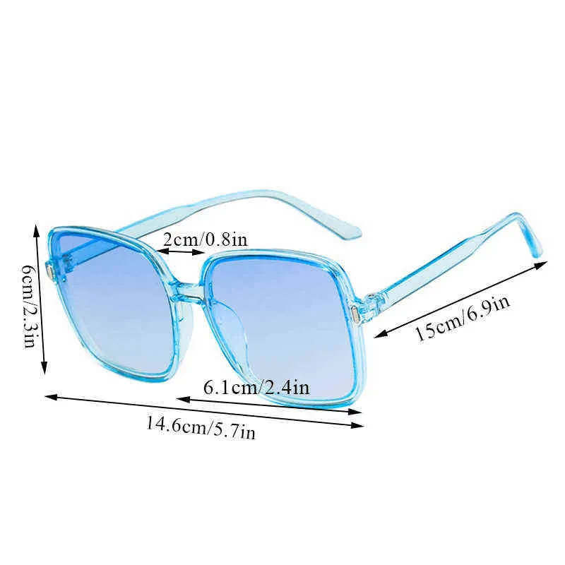 2022 moda retro azul rosa lente transparente espelho espelho óculos de sol quadrados óculos de sol Óculos de sol grande moldura feminina Óculos de sol femininos y220624