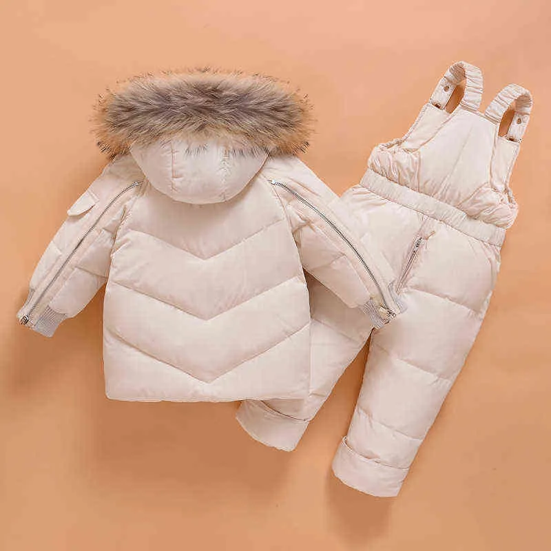 2022 Nya barn Down Jacket Set Child Children Winter Thicked Suit Short Boys and Girls 'White Duck Jacket J220718