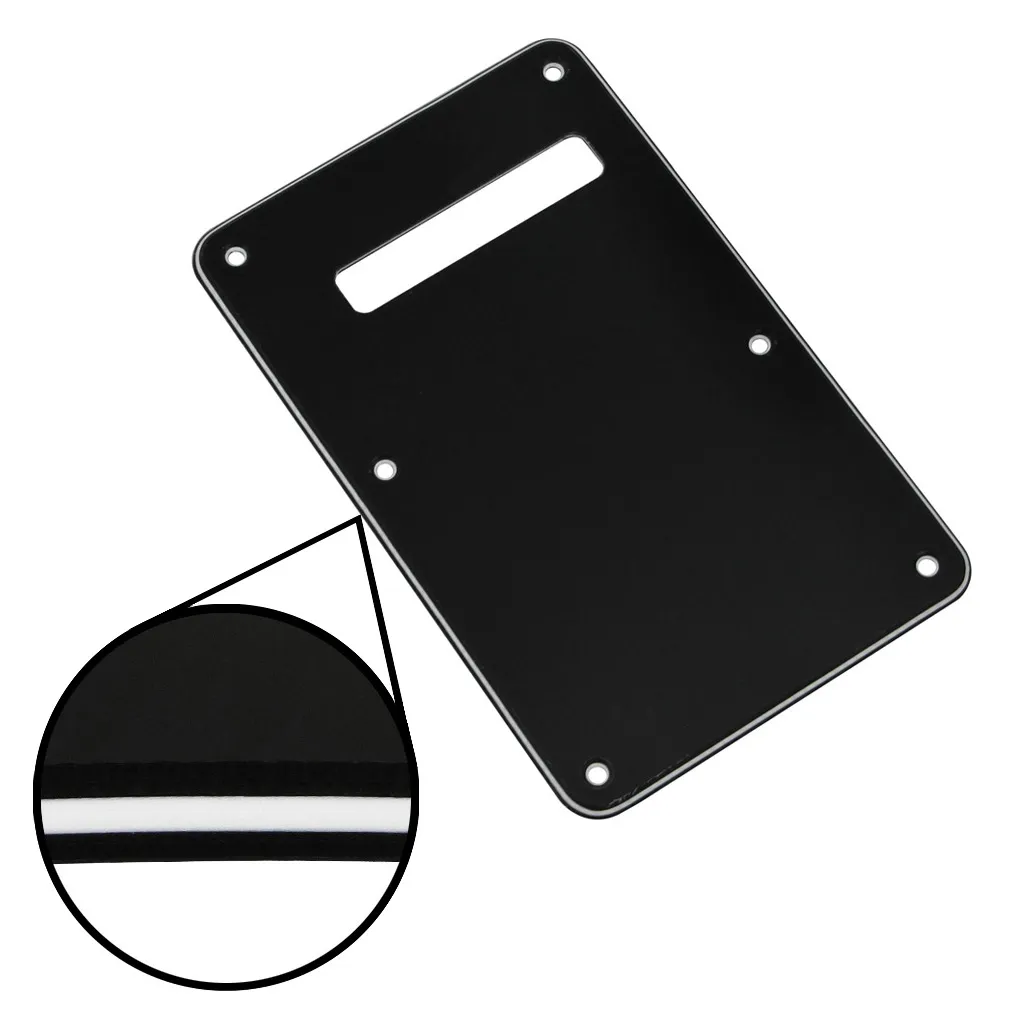 1 zestaw leworęcznych 11 otworów SSS Guitar Pickguard Scratch Plate Back Plaste Back Black 3Ply dla części gitary elektrycznej