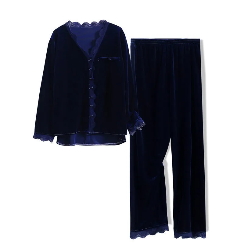 Nhkdsasa sleepwear kvinnor pyjama pour femme uppsättningar med byxor velvet varm pyjamas plus stor storlek hem kostym conjuntos de mujer 220329