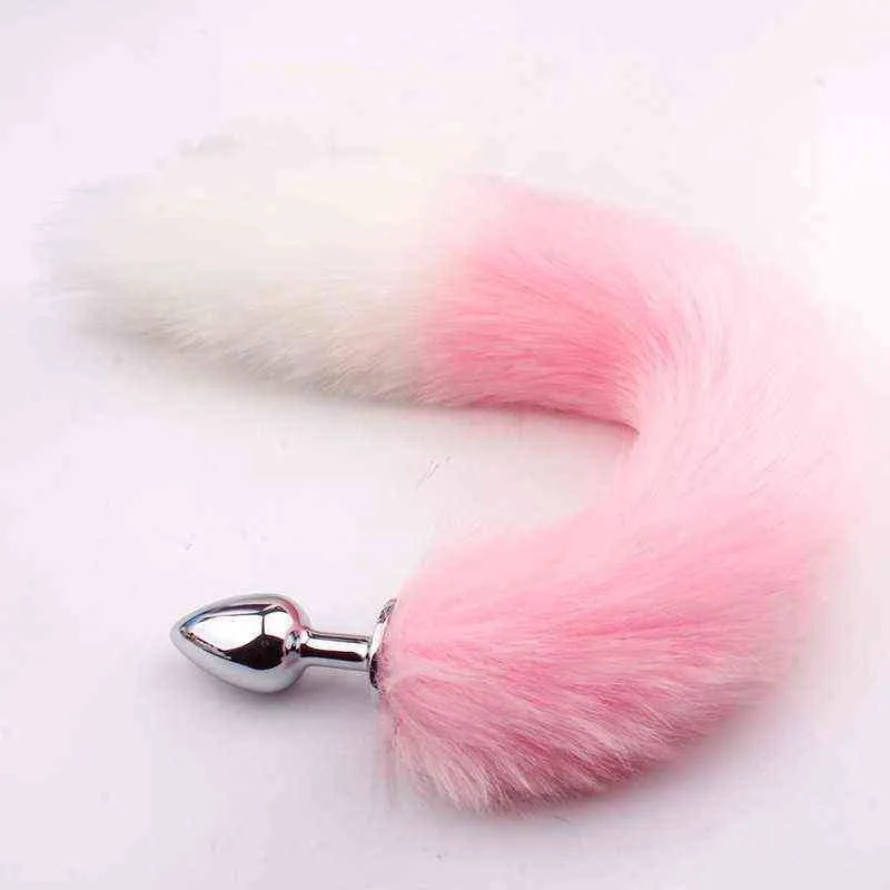 Sexy Faux Fox Metal Butt Plug Tail Conjunto com Hairpin Kit Butt Plug Anal Tail Prostate Massager Butt Plug para casal Cosplay 2020 Y220427