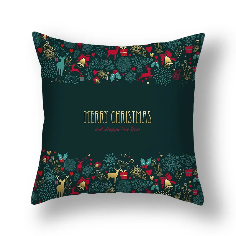 Рождественский красный зеленый наволочка Xmas Tree Elk Printing Pillowcase Персиковая кожа Подушка Чехлы для домашнего дивана BH7225 TY5877629