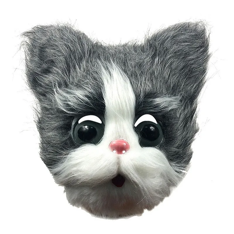 かわいい猫マスクハロウィーンノベルティコスチュームパーティーフルヘッドマスク3Dリアルな動物猫ヘッドマスクコスプレ小道具2207257936814