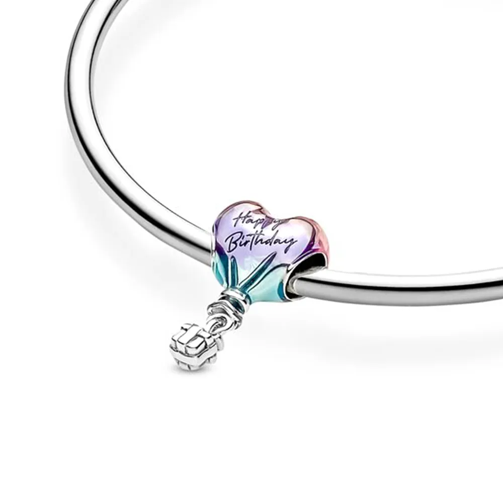 925 ciondoli in argento in argento sterling la scatola originale Happy Birthday Hot Air Golon Golon Charmine European Changhi Bracciale Cowelry9656020