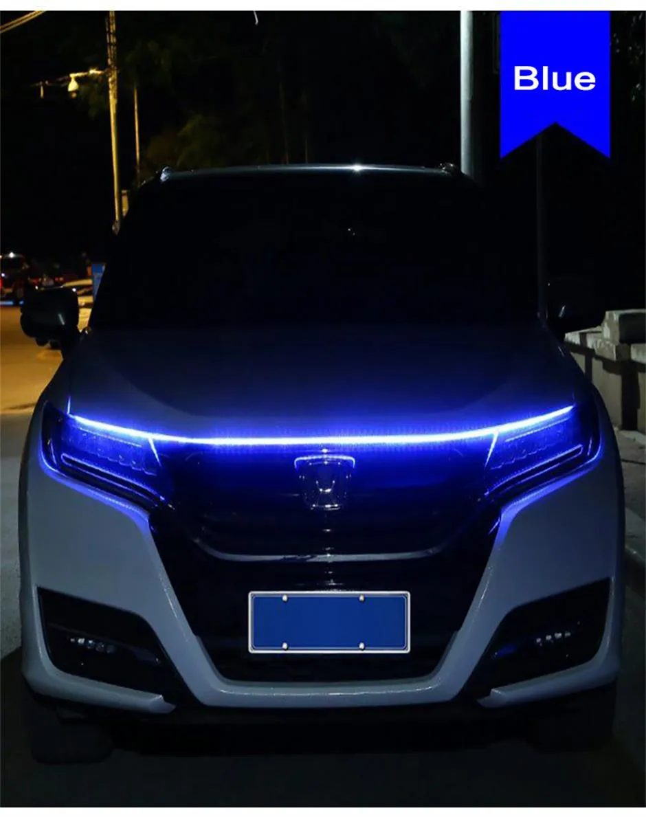 LED ARAÇ HOOD IŞIKLAR STRIT Daytime Pan Çubuğu DRL Otomatik Motor Kapak Dekorasyon Kılavuzu Atmosfer Light21467052758