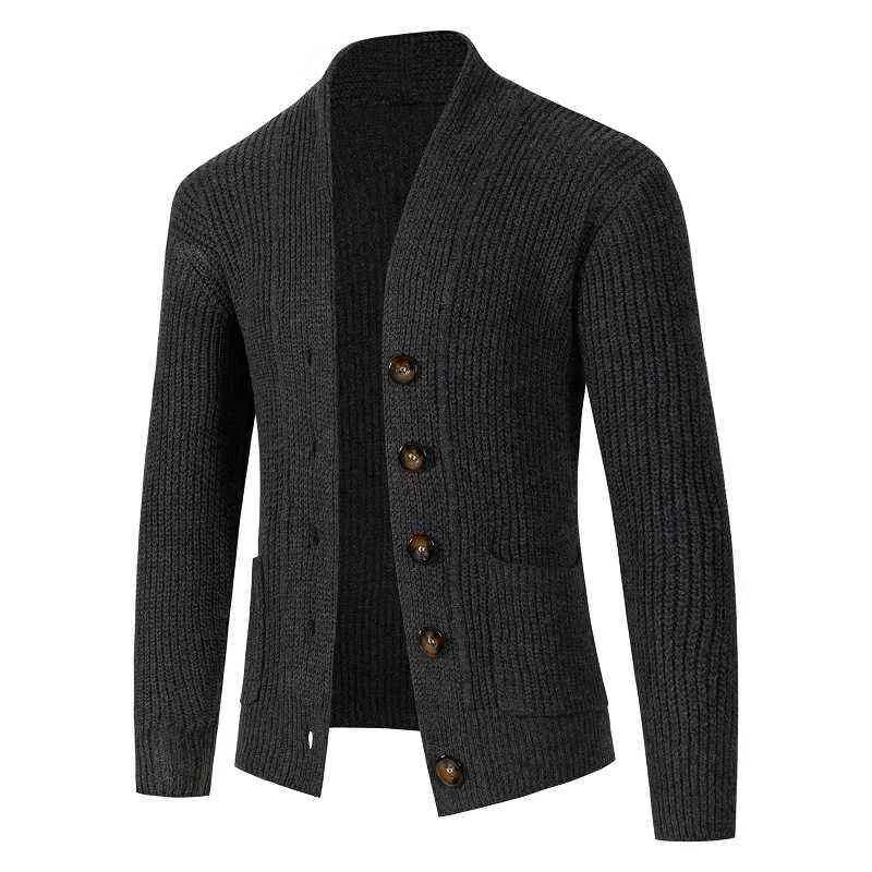 Gilet à manches longues pour homme, pull épais, tendance, Slim, simple boutonnage, décontracté, nouvelle collection automne 2022, L220730