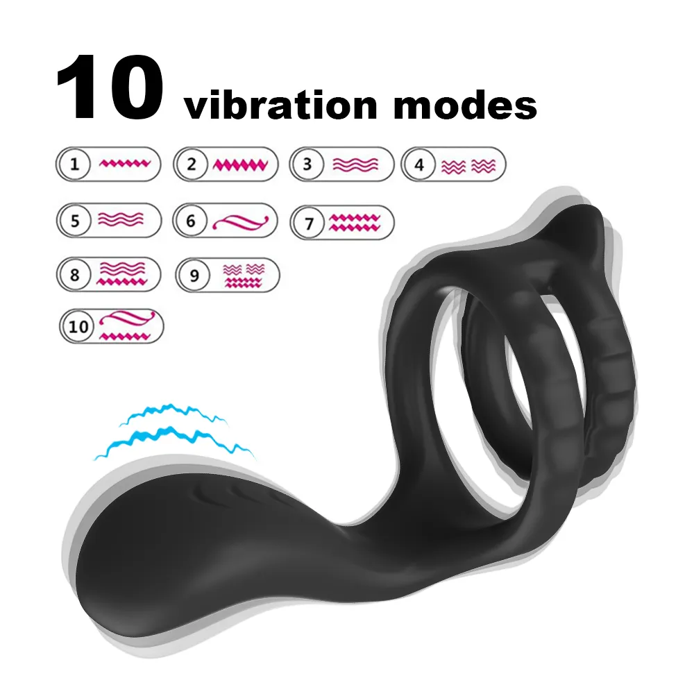 Penis Ring Vibrator für Männer Ejakulation Verzögerung Paar Männliche Keuschheitsgürtel Masturbator Anhaltende Erektion sexy Spielzeug Erwachsene 18