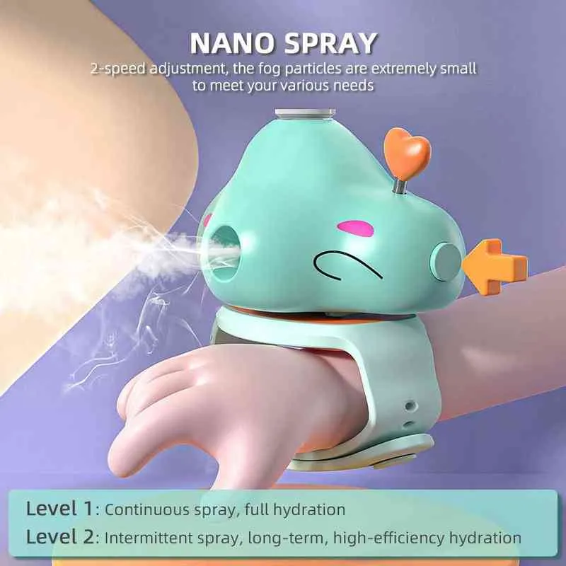 Nano mgła sprayer na twarz Kids Parerer USB nawilżacz twarz nawilżający Nebulizator Beauty Care Narzędzia 220505
