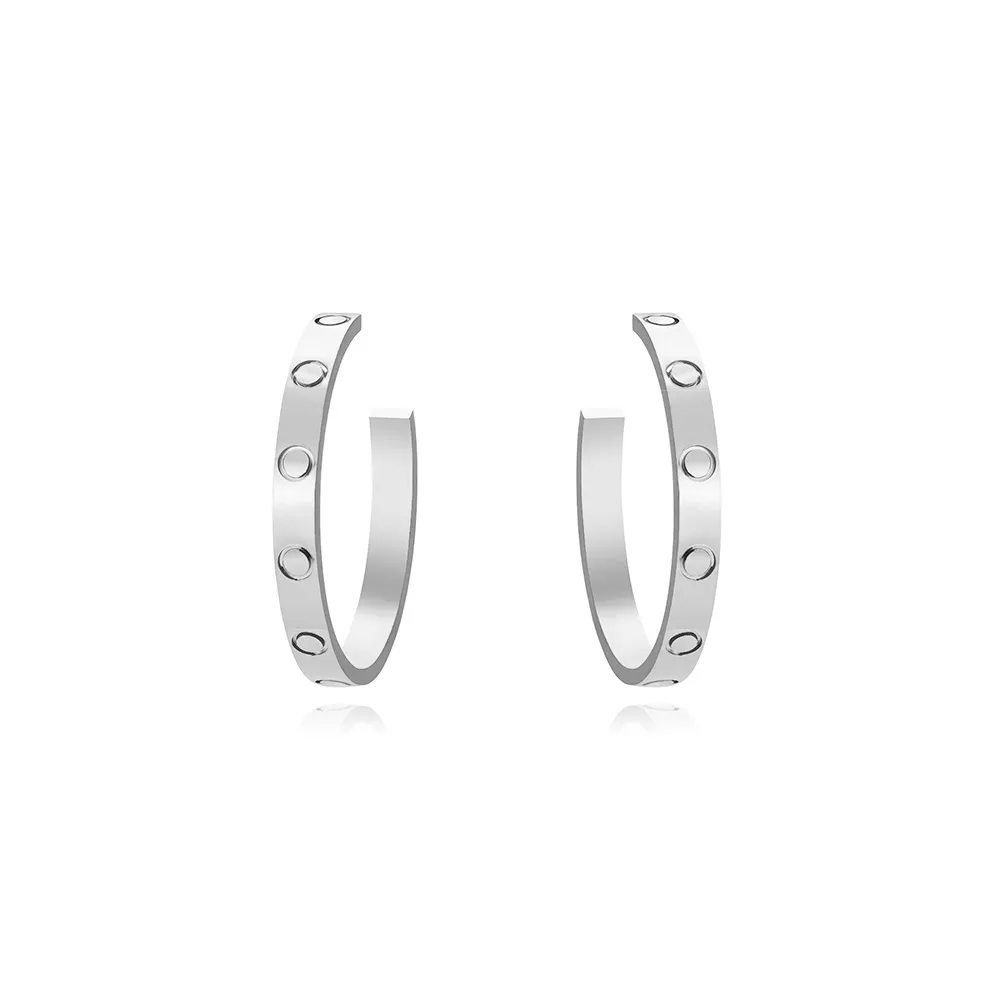 Hoge editie hoepel Huggie schroef Stud liefde oorbellen voor vrouwen dames meisjes cadeau sieraden 316L titanium staal designer sieraden Surfa290S