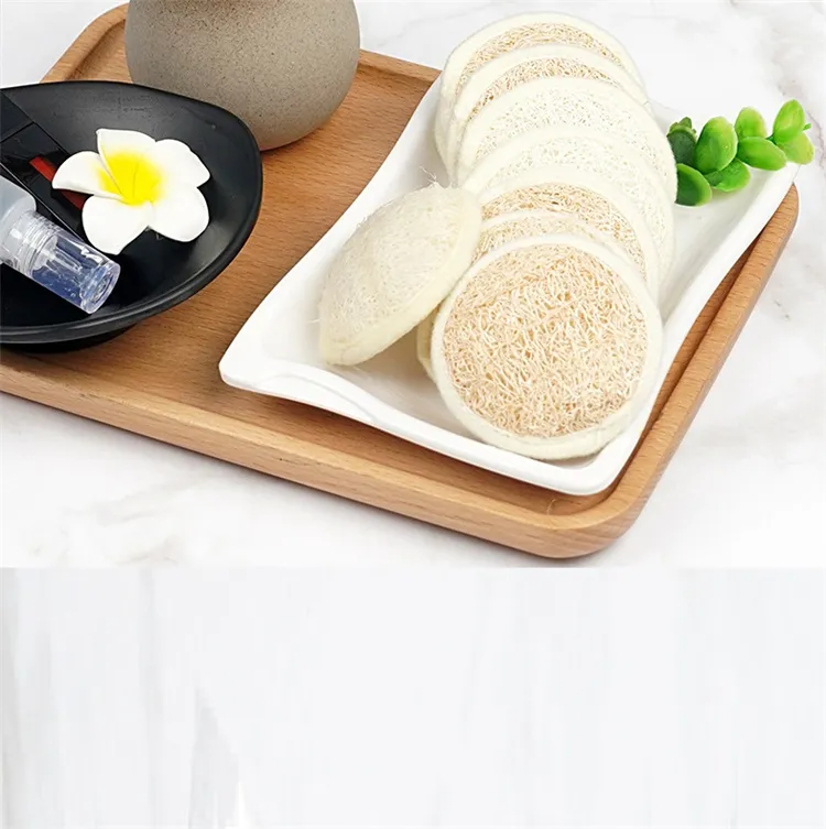 Home Round Natural Loofah Sponge facial Cleansing pad luffa gourd deep cleansings tools women gifts Scrubbers ZC1067