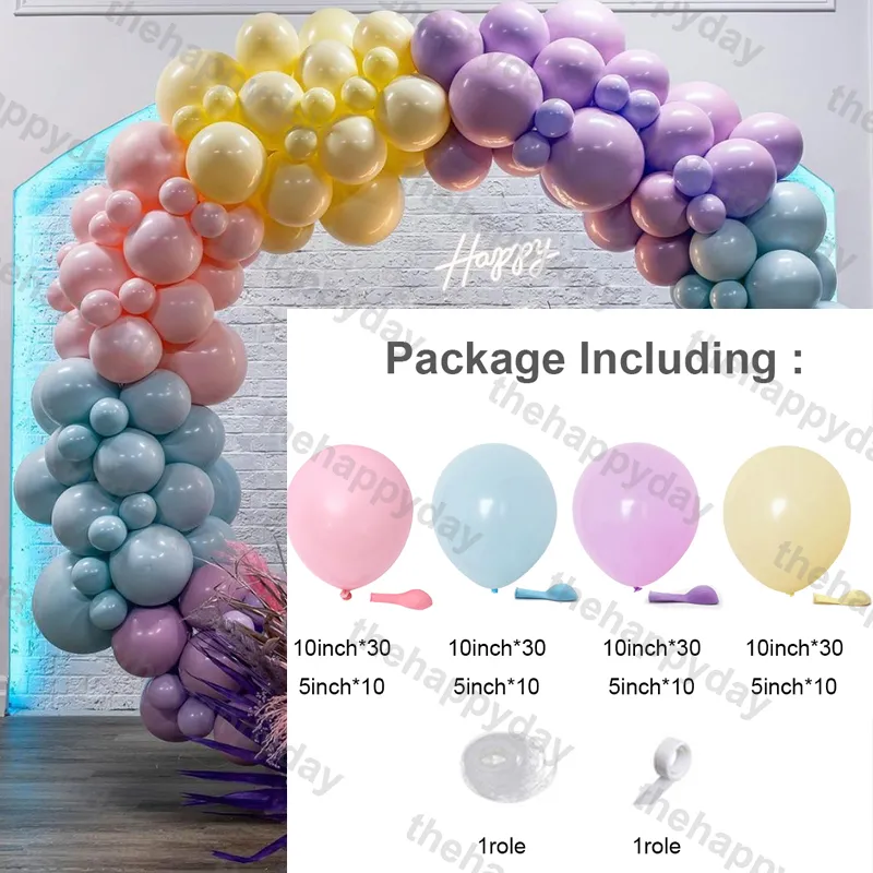 162шт макаронные воздушные шары гирлянда комплект пастель воздушные шарики