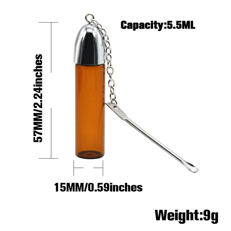 Akcesoria do palenia 36 mm/57 mm/72 mm szklana pusta butelka z metalową łyżką parskanie pocisku pocisku pocisku