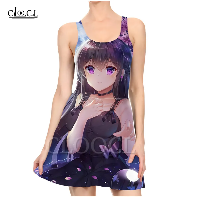 EST Girl Anime Dresses Women 3D Print Summer Dress Ulcyfleess Party Party Sexy Dress 220617