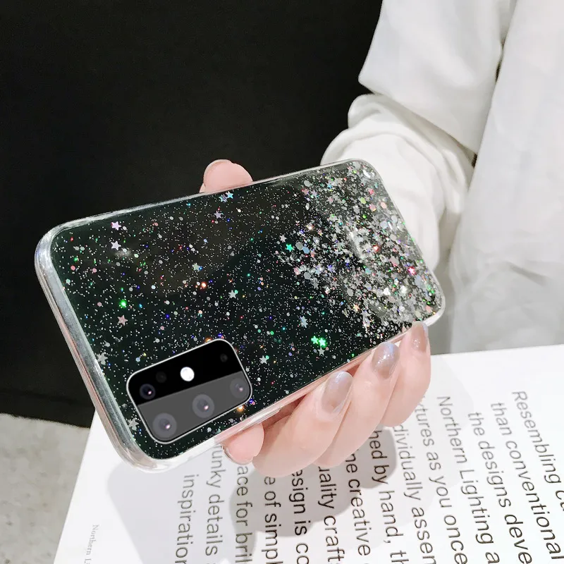 Glitter telefoonhoesjes voor Samsung Galaxy A51 A71 A52 A72 A32 S22 S21 S20 S20 Fe S10 Opmerking 10 Plus 20 Ultra Siliconen Clear Cover