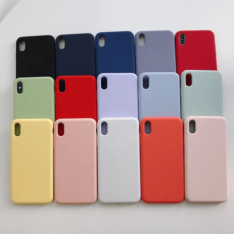 Silicone couleur unie téléphone étui pour huawei P40 P8 P9 P20 P30 Lite E 2017 Pro Mini couverture souple bonbons P Smart Z Plus 2019