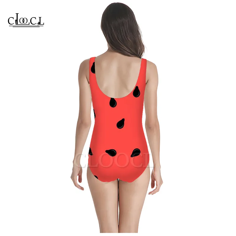 Est Mode Fruit Watermeloen 3D Print Onepiece Badmode Vrouwen Zwemmen Badpak Mouwloos Sexy Badpak 220617