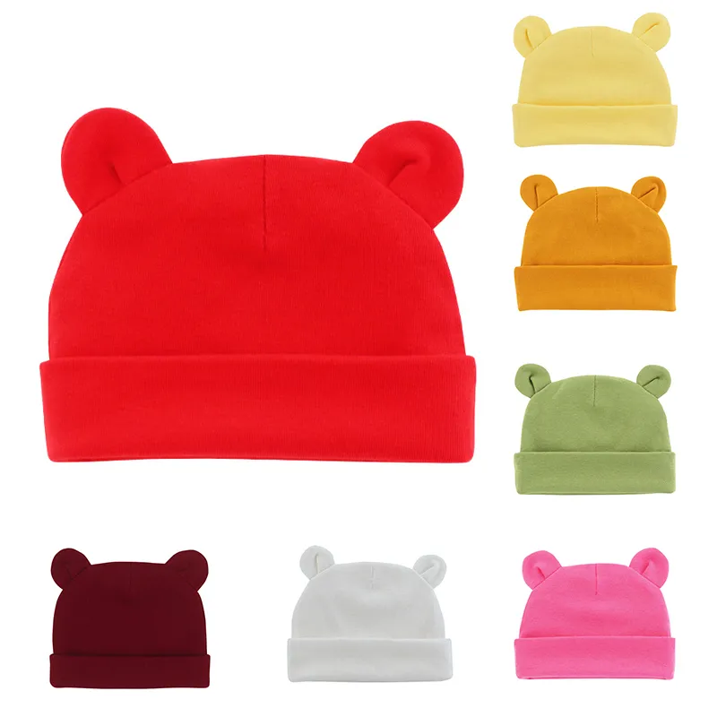 Cute Baby Hat nato Beanie Cotton Soft Elastic Baby Cap ragazze Boy Cappelli nati Pography Props Infant Bonnet Accessori 220815