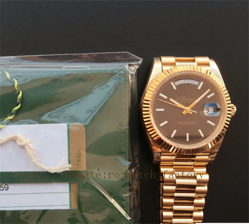 Mannen papieren topkwaliteit horloge BP Maker 40 mm dag-datum president 18k geel goud Azië 2813 uurwerk automatische herenhorloges270A