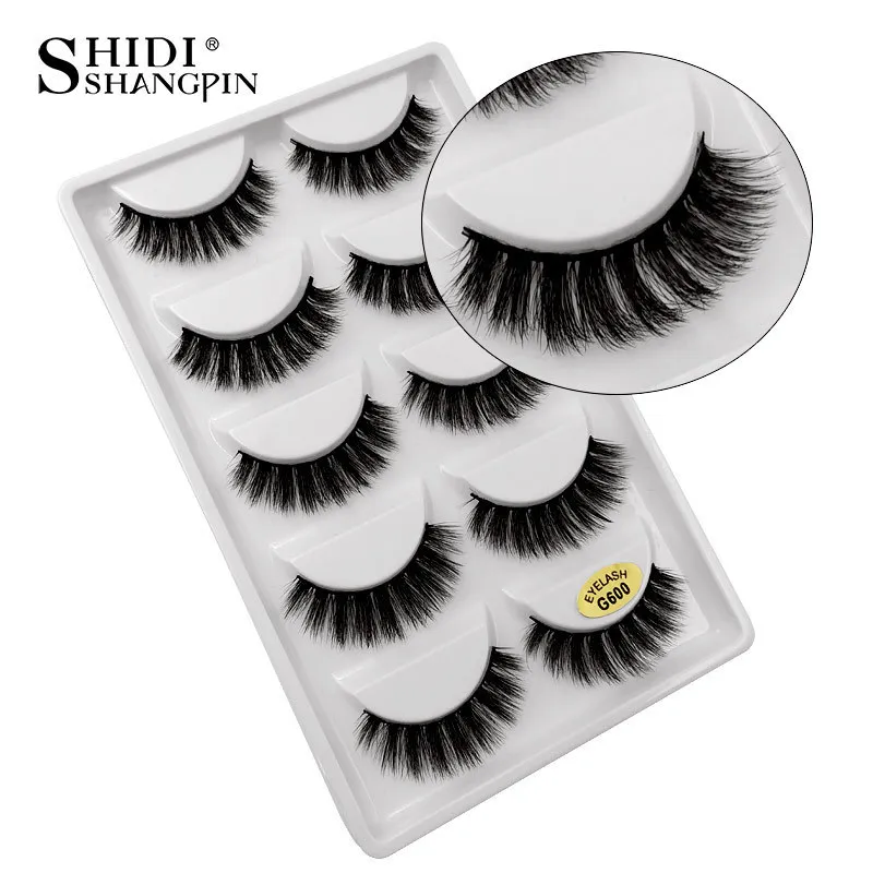 Shidishangpin 10 lådor hela falska ögonfransar naturliga långa mink fransar 3d volym falska ögonfransar handgjorda makeup lash g600 22057831535