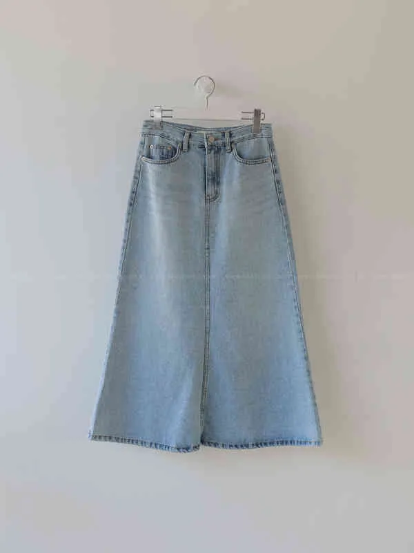 2022 Casual hoge taille losse vrouwelijke zeemeermin jeans rokken chique lente zomer uitgerekte vrouwen denim midden lengte rokken l220725