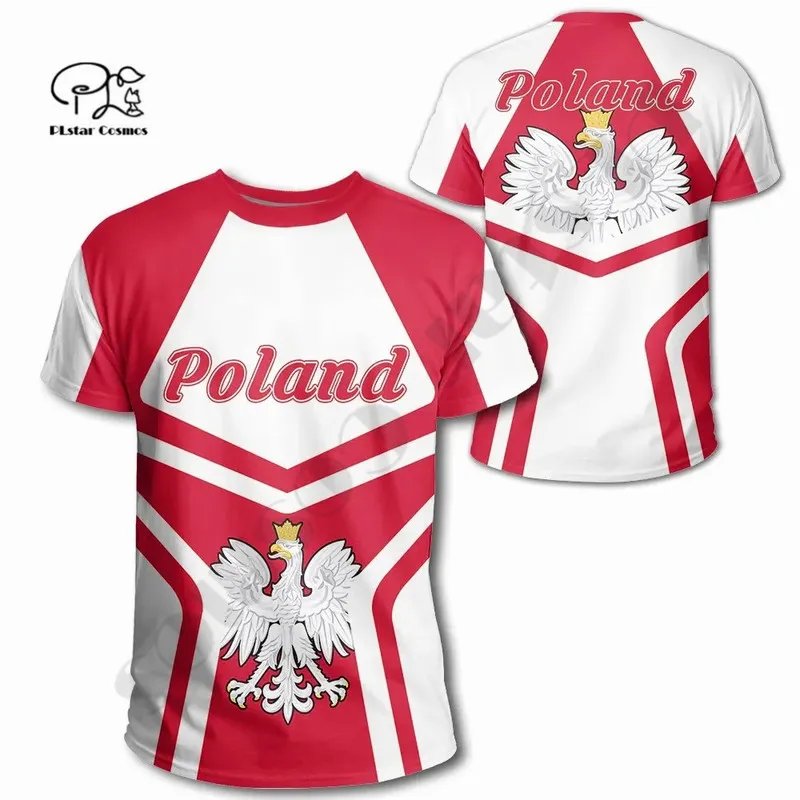 Plstar Cosmos 3dprint country sinalizador nacional cultura nacional Polônia harajuku streetwear nativo unissex engraçado t camisetas de manga curta 2220623