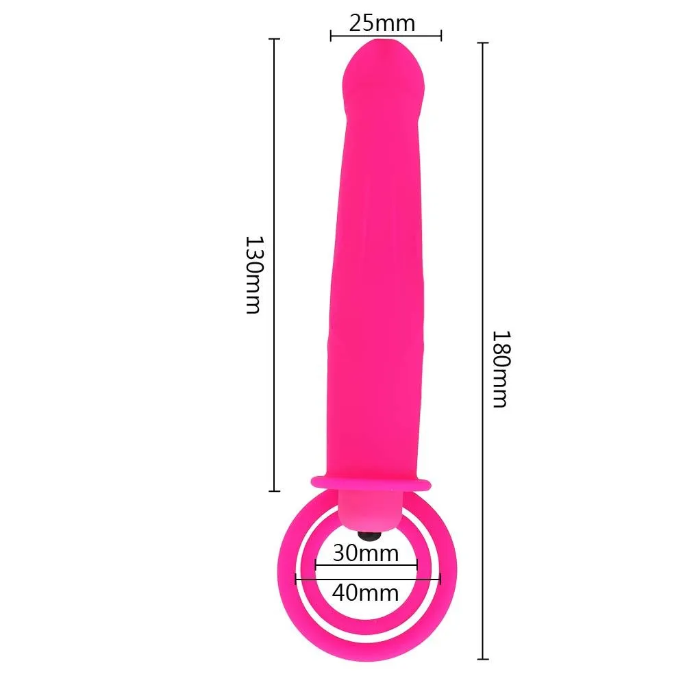 13cm Cockring Dildo con vibratore a pallottola Donne Plug anale vaginale Uomini Anello del pene Strapon Strumenti sexy coppie Prodotti erotici