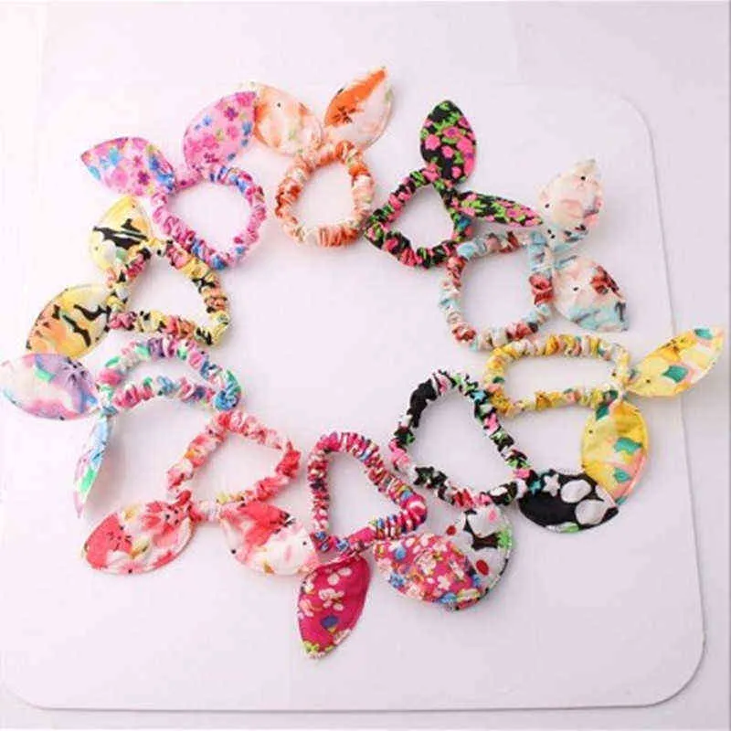 5 sztuk Bunny Ears Włosy Krawaty Headdress Headwear Elastyczny Hairband Ropes Scrunchies Accesorios Para El Kabello Dziewczyny Akcesoria do włosów AA220323