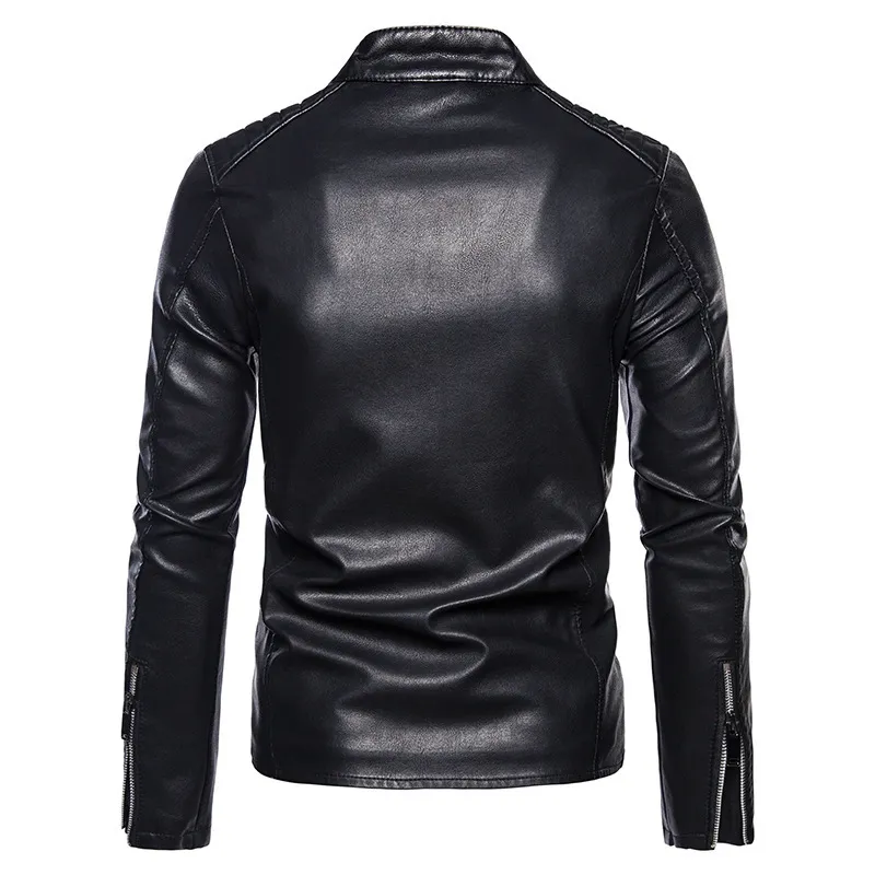 Hommes Faux Veste En Cuir Moto Automne Hommes Vestes Blanc Jaqueta De Couro Masculina Outwear Mâle PU Manteaux 5XL 220810