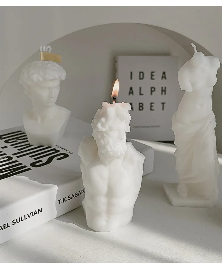 Человеческое тело Венера Дэвид Портретный ароматизированный ароматерапевтический орнамент Статуя в форме свечи домашний декор 9556776
