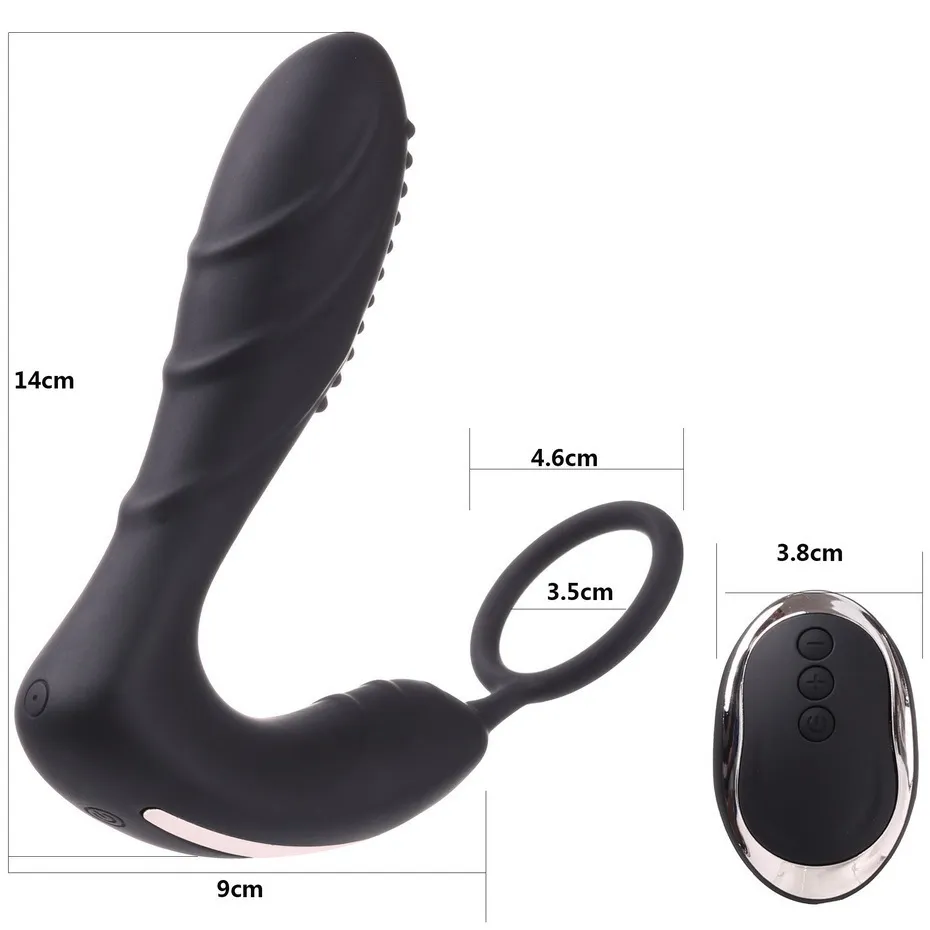 SEAFELIZ Silicone mâle Prostate masseur Anal vibrateur 10 vitesses sexy jouets pour hommes sans fil télécommande godemichet Anal avec anneau