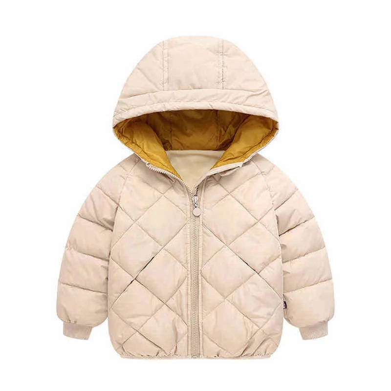 Winter Warm Boys Girls Stupl Cotton Thick بالإضافة إلى ملابس خارجية مخملية للأولاد للأطفال