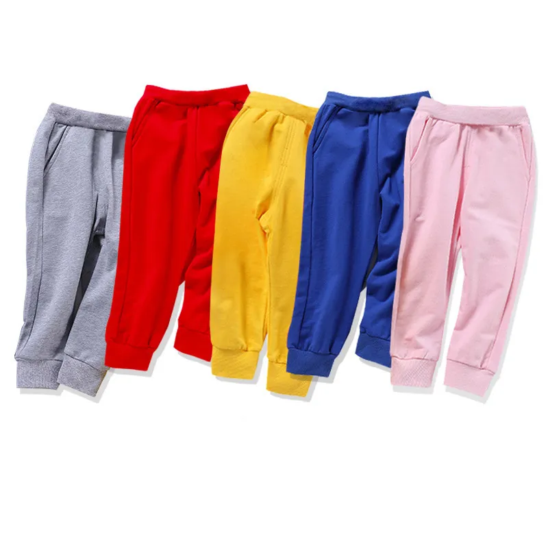 Frühling Jungen Elastische Lose Hosen Einfarbig Sport Hosen Für Mädchen Kinder Jogginghose Kinder Hosen 2-10Y Jungen Kleidung 220512